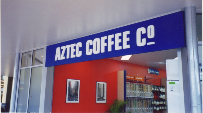 Aztec Coffee Co illuminated sign by Signco Brisbane